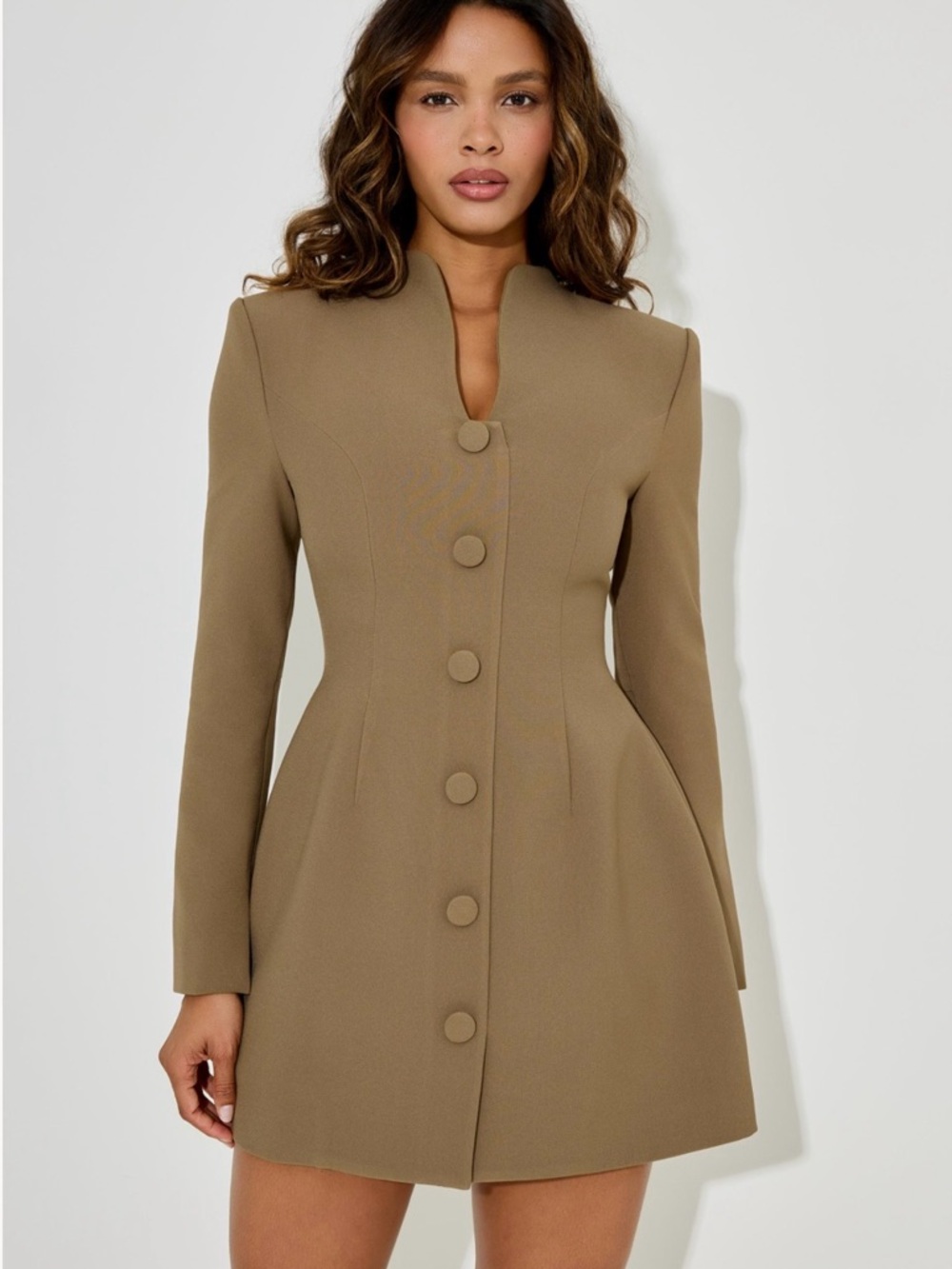 Odd Muse Button Down Dress - khaki